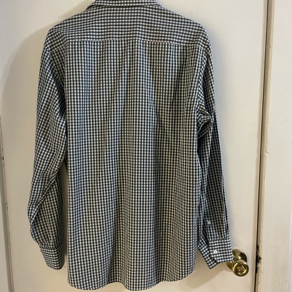 Christian Aujard Men’s Navy and White Gingham Shirt in size large - Picture 5 of 6